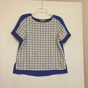 Ellen Tracy geometric color blocked top